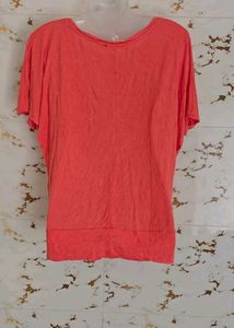 Coral Orange Relaxed Fit T-Shirt
