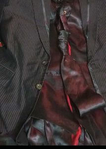 Striped Suit & Tie Set