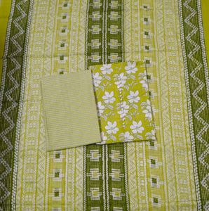 Green Floral Cotton Suit set