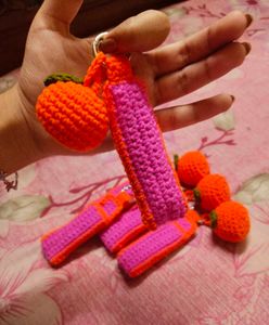 Crochet Orange lipbalm holder 🍊