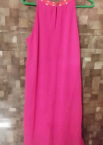 Bright Pink Halter Dress