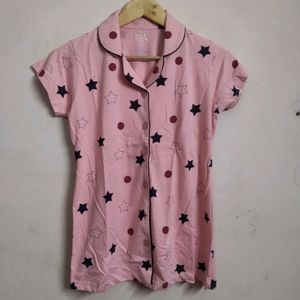 Stretchable Pink Nightsuit Set