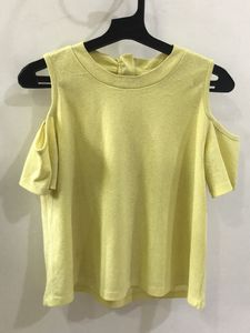Pantaloons-Honey Brand Yellow Off Shoulder Top for Women