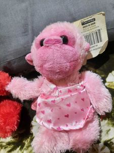 Cute Monkey Plush Toys - Red &amp; Pink
