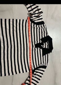 UnisexKorean Striped Collared Long polo