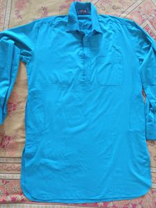 Turquoise Kurta with 2 pajamas