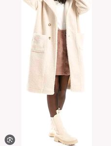 Creamy woolen korean coat