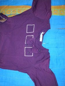 Stylish Maroon Tunic Top with Buckle Detail