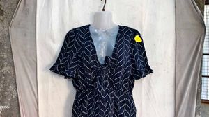 2429. Navy Blue Printed Romper