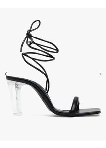 Chic Black Lace-Up Heels