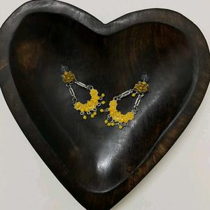 Yellow Floral Dangle Earrings