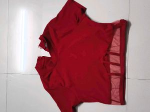 Stylish Women's redish maroon crop top