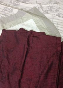 Maroon Ethnic Kurta with Red Neckline Detail