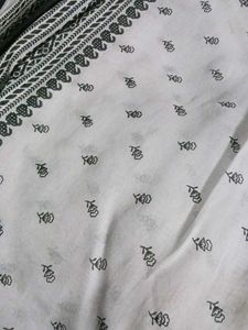 Elegant Ethnic Print white saree