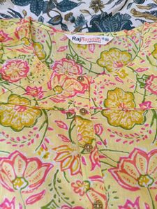 Vibrant Yellow Floral Print Kurta