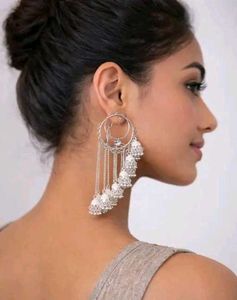 Elegant Silver Jhumka Earrings