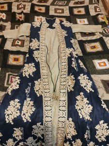 havy Elegant Navy Embroidered Kurta Set