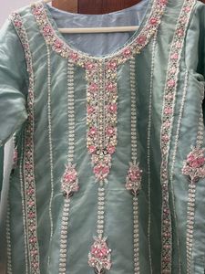 Embroidered blue Kurta set
