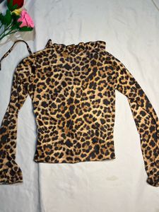 Leopard Print Ruffle Top