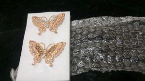 Butterfly rings with Rhinestones