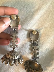 Ethnic Silver Jhumka Earrings