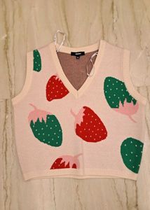 Cute Strawberry Sweater Vest (Nuon by Westside)