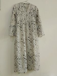 a black & white formal gown