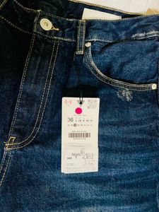 Zara Dark Wash Wide Leg Jeans