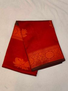 Vibrant Red Silk Saree