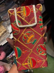 Embroidered Mobile Sling Bag