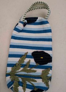 Striped Floral Pouch