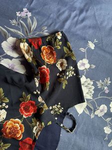 Chic Floral Print Cold Shoulder Dress