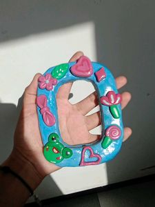 Handmade Blue Photo Frame show off