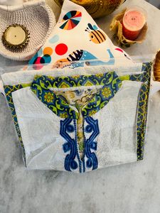 Green &amp; Off White Kurti