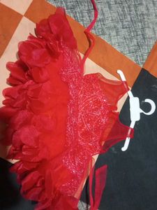 Red Ruffled Party Dress