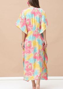 Women Tie &amp; Dye Printed Feeding Friendly Kaftan