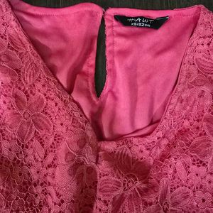 Elegant Pink Lace Dress