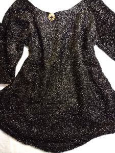 Sparkly Black Knit Top
