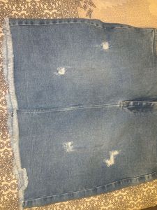 Stylish Distressed Denim Skirt