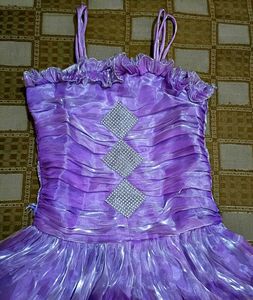 Enchanting Purple Ruffled Dress with Shrug