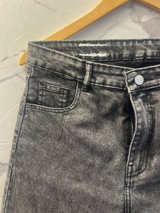 Gray High west Wide Leg Jeans Waist-28