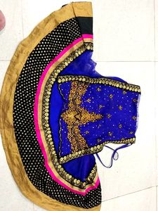Embroidered Blue Lehenga Choli with Dupatta