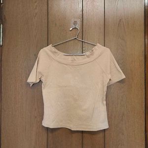 Basic Beige Short Sleeve Top