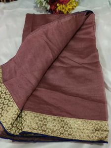 Elegant Rose Pink Saree with blouse
