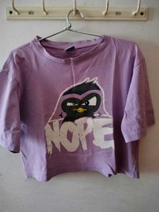 Purple Graphic Crop Top