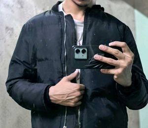 Black Puffer Bomber Jacket