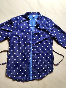 Polka Dot Button-Up Top