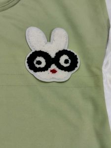Cute Bunny Applique T-Shirt
