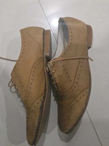 Tan Suede Brogue Shoes