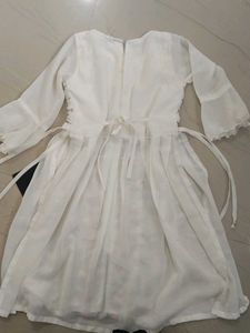 Girls' White Embroidered Suit